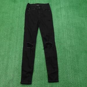 American Eagle Jegging Jeans Womens‎ 0 Black Hi Rise Next Level Stretch Ripped
